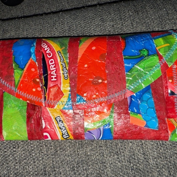 Source Unknown Handbags - Homemade Recycled Candy Wrapper Wallet / Pouch with Velcro Closure